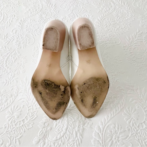 Lulus X Matisse Spirit White and Blonde Pointed Toe Ankle Booties - Picture 11 of 11